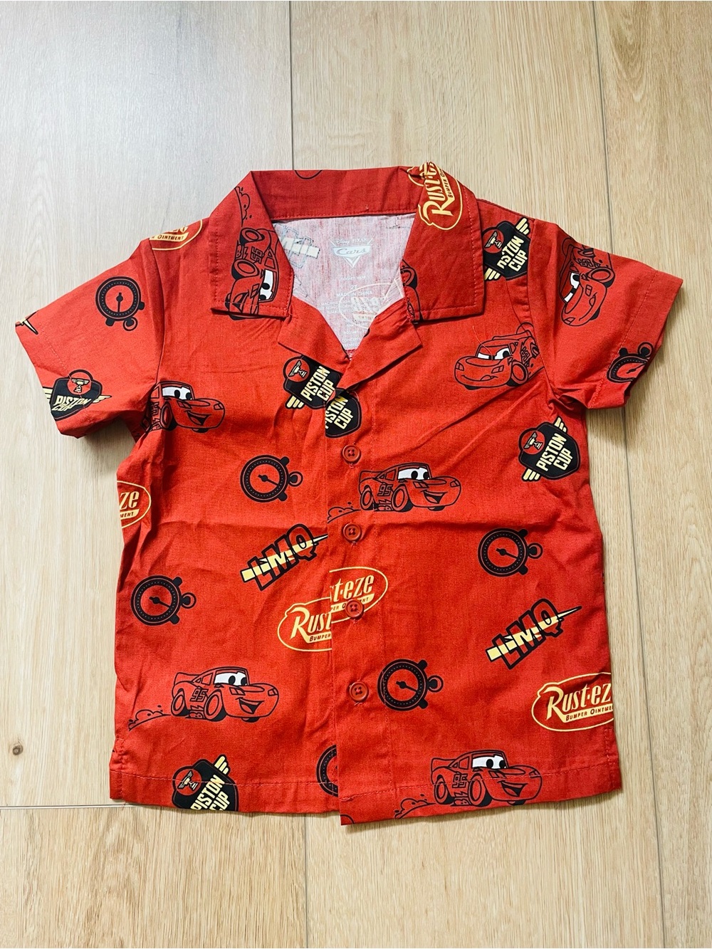 Disney Lightning McQueen Red Button-Up Shirt for Kids 2T